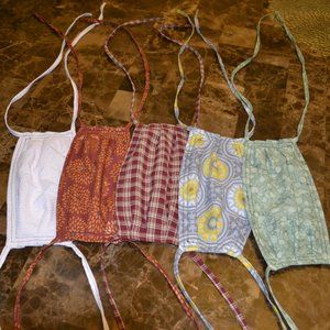 SET of 2 Handmade Washable 100% Cotton Face Masks